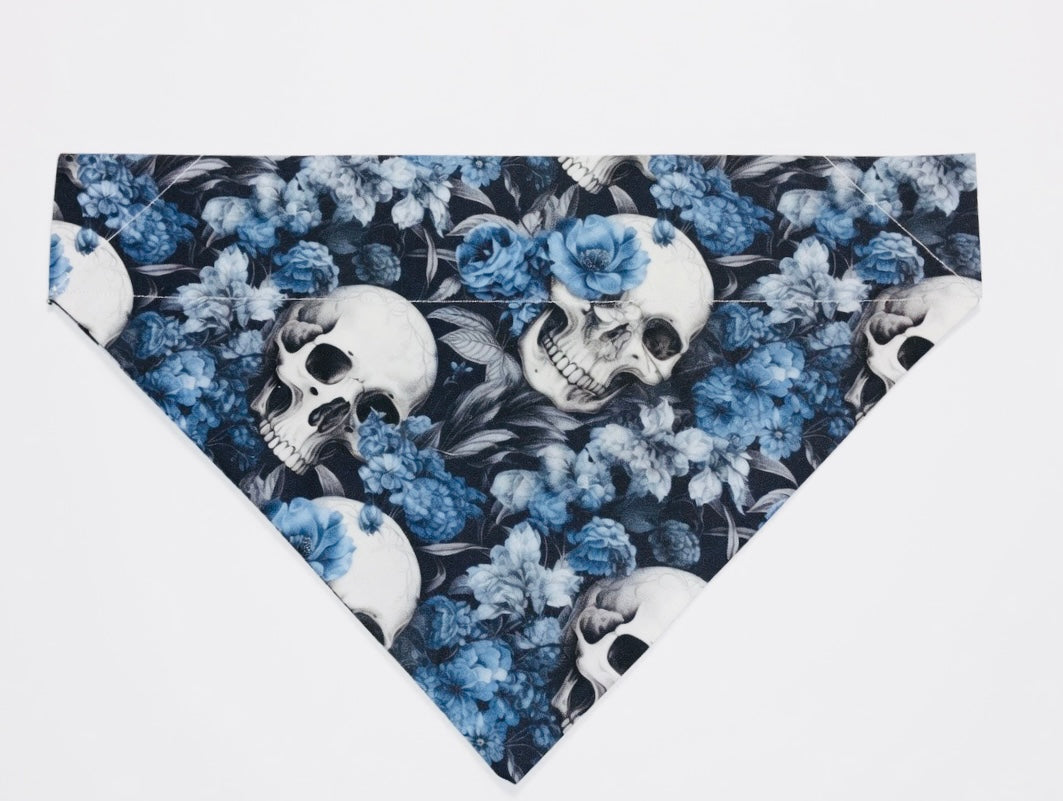 Skull Garden Over-the-Collar Bandana - Dark Floral Skull Vibes